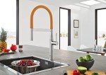 GROHE 30295000 Essence Semi-Pro Single-Handle Kitchen Sink Faucet with Pull-Down Sprayer, Brass, Starlight Chrome