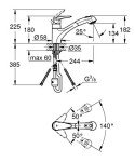 Grohe single-lever basin mixer EURODISC DN 15 chrome 32257001