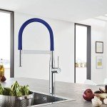 GROHE 30295000 Essence Semi-Pro Single-Handle Kitchen Sink Faucet with Pull-Down Sprayer, Brass, Starlight Chrome