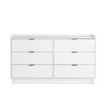 Prepac Simply Modern 6-Drawer Double Dresser for Bedroom, Chest of Drawers, Modern Bedroom Furniture, 52.5” wide x 16” deep x 29.5” tall, White