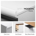 Prepac Simply Modern 6-Drawer Double Dresser for Bedroom, Chest of Drawers, Modern Bedroom Furniture, 52.5” wide x 16” deep x 29.5” tall, White