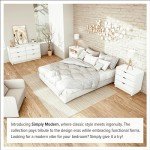 Prepac Simply Modern 6-Drawer Double Dresser for Bedroom, Chest of Drawers, Modern Bedroom Furniture, 52.5” wide x 16” deep x 29.5” tall, White
