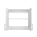 Prepac Elite 32'' Bathroom Wall Cabinet with Panel Doors, Wood Kitchen Pantry Cabinet, Wall Hanging Laundry Room Cupboard with 1 Adjustable Shelf for Kitchen, Laundry Room and Bathroom, White
