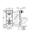 Grohe Rapid SL 38764001 Installation System for WC 2-in-1 Set, 1.13 m