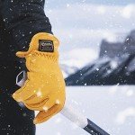 Watson Gloves The Duke Gold Winter Glove - Cotton Fleece Lining, Deerskin Leather, Drivers Style with Inset Thumb, Snug-Fitting Elastic Wrist, Slip-On Style Cuff, Made in Canada (Large)