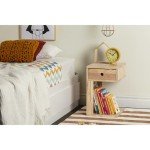 South Shore Furniture Sweedi Solid 1-Drawer Nightstand, Natural Wood, 15.75 in x 12.5 in x 19.75 in