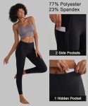 ALONG FIT Leggings for Women with Pockets Pantalon Femme Tights Yoga Pants Buttery Soft Workout 4 Way Stretch (Black, L)