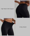 ALONG FIT Leggings for Women with Pockets Pantalon Femme Tights Yoga Pants Buttery Soft Workout 4 Way Stretch (Black, L)