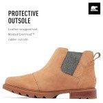 Sorel Women's Emelie III Chelsea Waterproof Boots - Tawny Buff, Gum 2 - Size 7.5
