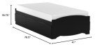 Prepac Mate's Twin 3-Drawer Minimalist Platform Storage Bed, Contemporary Twin Bed with Drawers 76.5" D x 41" W x 18.75" H, Black, BBT-4100-2K