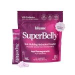 Blume SuperBelly Gut Health and On-the-Go Hydration Packets, Sugar-Free, with Prebiotics, Probiotics, Apple Cider Vinegar, Vitamin C, and Electrolytes, Açai Pomegranate, 15 Sticks