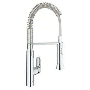 GROHE 31380000 K7 Medium Semipro 1 Handle Standard Kitchen Faucet, Starlight Chrome