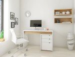 Nexera Reversible Desk Panel for Home Office, White, 48-Inch