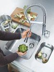 GROHE 31380000 K7 Medium Semipro 1 Handle Standard Kitchen Faucet, Starlight Chrome