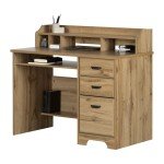 South Shore Furniture Versa Computer Desk with Hutch, Nordik Oak