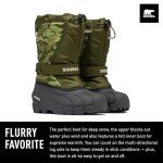 SOREL Children's Flurry Boot - Utility Green, Savory - 13