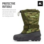 SOREL Children's Flurry Boot - Utility Green, Savory - 13