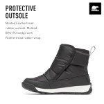 SOREL Toddler's Whitney ll Plus Waterproof Bootie - Black, Sea Salt - 4