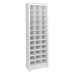 Prepac White Tall Storage Cabinet, Shoe Cabinet, Entryway Furniture with 36 Shoe Cubbies 13"D x 23.5" W x 72.5" H