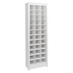 Prepac White Tall Storage Cabinet, Shoe Cabinet, Entryway Furniture with 36 Shoe Cubbies 13"D x 23.5" W x 72.5" H