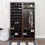 Prepac White Tall Storage Cabinet, Shoe Cabinet, Entryway Furniture with 36 Shoe Cubbies 13"D x 23.5" W x 72.5" H