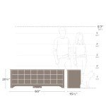 Prepac White Hall Bench with Storage and Seating: 24-Shoe Cubby Bench, Ideal White Shoe Rack for Entryway, Sized 15.5" D x 60" W x 20.25" H