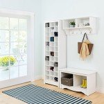 Prepac White Tall Storage Cabinet, Shoe Cabinet, Entryway Furniture with 36 Shoe Cubbies 13"D x 23.5" W x 72.5" H
