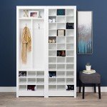 Prepac White Tall Storage Cabinet, Shoe Cabinet, Entryway Furniture with 36 Shoe Cubbies 13"D x 23.5" W x 72.5" H