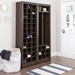 Prepac White Tall Storage Cabinet, Shoe Cabinet, Entryway Furniture with 36 Shoe Cubbies 13"D x 23.5" W x 72.5" H