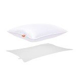 Canadian Down & Feather Co. – Medium 625 Fill Power White Down Sleeping Pillow Queen Size - 500 Thread Count Shell 100% Cotton - Made in Canada