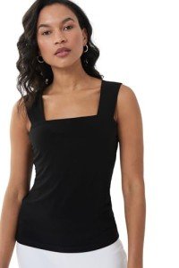Joseph Ribkoff Womens Square-Neck Cami Style 143132J Color Black Size 14