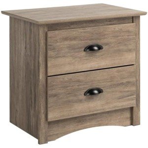 Prepac Night Stand, 2-Drawer, Drifted Gray