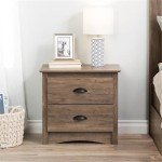 Prepac Night Stand, 2-Drawer, Drifted Gray