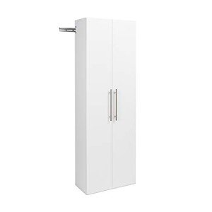 Prepac HangUps 24" Large Garage Cabinet, Bathroom Cabinet Wall Mount, Laundry Cabinet, Kitchen Wall Cabinet, Ideal for Garage, Kitchen and Laundry Organization 24" W x 72" H x 12" D, White