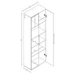 Prepac HangUps 24" Large Garage Cabinet, Bathroom Cabinet Wall Mount, Laundry Cabinet, Kitchen Wall Cabinet, Ideal for Garage, Kitchen and Laundry Organization 24" W x 72" H x 12" D, White