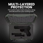 NANUK 909 Hard Case with Custom Foam Insert for Glock, IP67 Waterproof & Crushproof, Rugged Construction for Ultimate Protection, Made in Canada – Olive (12.6” x 9” x 4.4”)