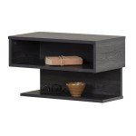 South Shore Furniture Sazena Floating Nightstand, Gray Oak 22.25 in x 11.75 in x 13.25 in