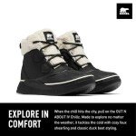 SOREL Women's Out N About lV Chillz Waterproof Boot - Black, Chalk - 9.5