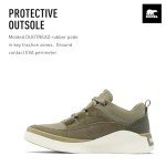 SOREL Women's Out N About lV Low Waterproof Sneaker - Stone Green, Chalk - 7.5