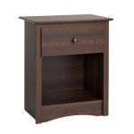 Prepac Sonoma Traditional Tall Nightstand Side Table with 1 Drawer and Open Shelf, Functional Bedside Table 16" D x 23" W x 27.75" H, Espresso, EDC-2401