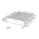 Prepac Mate's Full 6-Drawer Minimalist Platform Storage Bed, Contemporary Full Bed with Drawers 57" L x 18.75" W x 76.5" H, Black