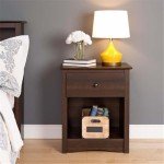 Prepac Sonoma Traditional Tall Nightstand Side Table with 1 Drawer and Open Shelf, Functional Bedside Table 16" D x 23" W x 27.75" H, Espresso, EDC-2401
