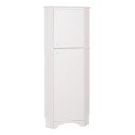 Prepac Elite 72" Tall Corner Cabinet Storage with 2 Doors, Wood Bathroom Storage with 3 Adjustable Shelves, Free Standing Corner Pantry Cabinet Suitable for Kitchen, Entryway, Bathroom, White