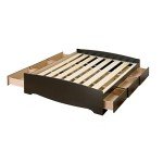 Prepac Mate's Full 6-Drawer Minimalist Platform Storage Bed, Contemporary Full Bed with Drawers 57" L x 18.75" W x 76.5" H, Black