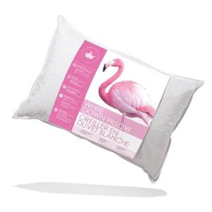 Canadian Down & Feather Co. - Medium Support White Down Pillow King Size - 260 TC Shell 100% Cotton - Filled in Canada