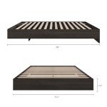 Nexera Platform Bed Frame, Grey, Full