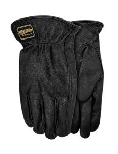 Watson Gloves Black Range Rider Glove - Buttery Soft Deerskin Leather & Slip-On Cuff (Large)