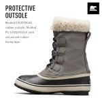 SOREL Women's Winter Carnival Waterproof Boot - Quarry, Black - 7.5