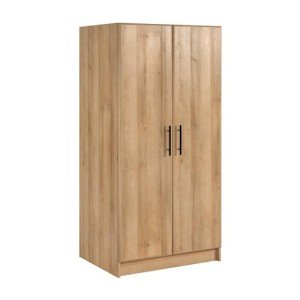 Prepac Elite Tall Garage Storage Cabinet & Pantry Storage Cupboard, 2-Door Freestanding Bathroom or Pantry Cabinet with Adjustable Shelves, 16" D x 32" W x 65" H, Oak