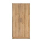 Prepac Elite Tall Garage Storage Cabinet & Pantry Storage Cupboard, 2-Door Freestanding Bathroom or Pantry Cabinet with Adjustable Shelves, 16" D x 32" W x 65" H, Oak